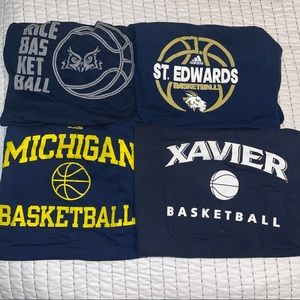 BUNDLE- 4 College Basketball T-Shirts
